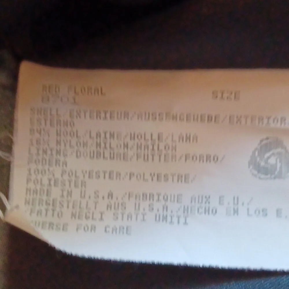 Woolrich Women's Vintage Red Floral Fully Lined Wool Blend Jacket Size XL - Picture 8 of 9